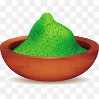 一碗绿色矢量抹茶粉