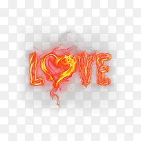 创意红色火焰字母LOVE