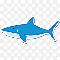海洋生物蓝色鲨鱼贴纸