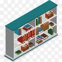 矢量图水彩创意书架