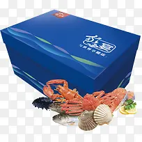 蓝色海鲜礼品盒包装