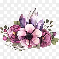 紫色花簇和不规则图