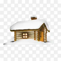 白雪里的小木屋元素