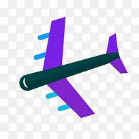 紫色卡通飞机