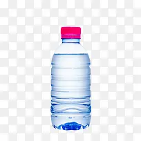 透明解渴红色瓶子盖的塑料瓶饮用