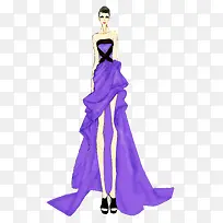 紫色晚礼服设计