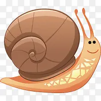卡通动物蜗牛插画