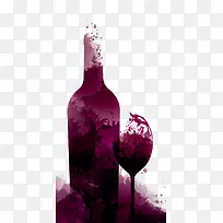 酒红色飘散效果葡萄酒