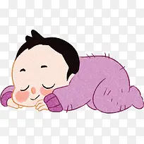 手绘紫色衣服婴儿