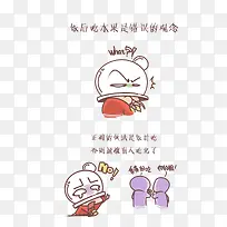 饭后马上吃水果是错误的观念卡通