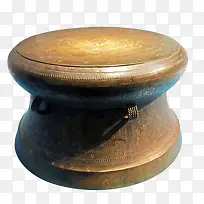 古代圆形铜鼓摆件