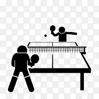 两个人打乒乓球