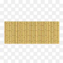 一排整齐的金色的竹子带几片竹叶