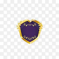 紫色卡通花纹徽章