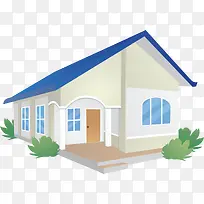 蓝色屋顶别墅模型