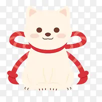 白色小狗送温暖新春祝福