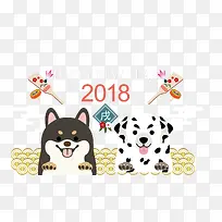 可爱小狗送春节祝福