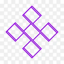 创意紫色几何点缀素材