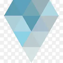 蓝色系三角形拼贴钻石形状