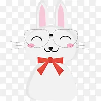 可爱红领巾小白兔设计