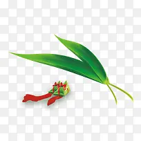 绿色粽子竹叶端午节装饰图案