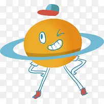 可爱眨眼星环星球