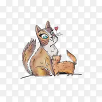 两只猫大猫与小猫