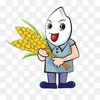 卡通水稻伯伯