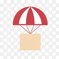 红色降落伞物流标签