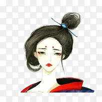 华丽古代丫头水彩手绘
