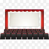 电影院多排黑色座椅