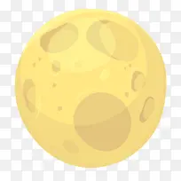 黄色卡通月球表面