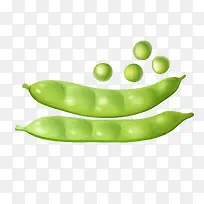 绿色卡通豌豆矢量图