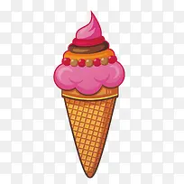粉色手绘冰淇淋