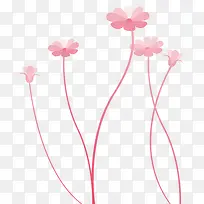 粉色半透明花卉装饰元素