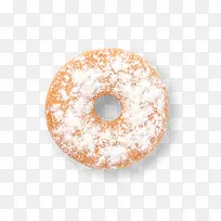 白色粉末的甜甜圈