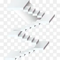 卡通白色楼梯阶梯