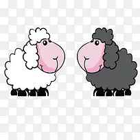 两只对视的羊