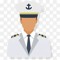 海军船长矢量卡通风格
