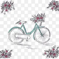 浪漫手绘自行车