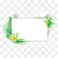 矢量绿色花朵边框纸张底板