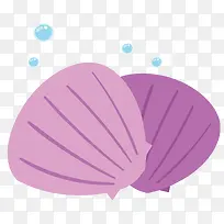卡通矢量紫色贝壳素材