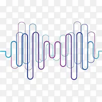曲线波折声波绚丽梦幻声波矢量素