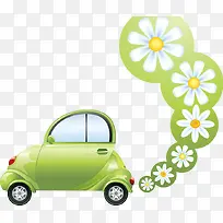 绿色环保汽车插画