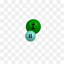 绿色碘化氢分子形状素材