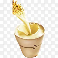 矢量图倾倒的豆浆
