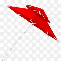 卡通手绘红色太阳伞