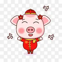 可爱卡通福气猪形象