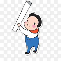 上交作业的学生人物