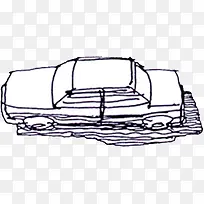 创意元素漫画在马路上飞驰的汽车